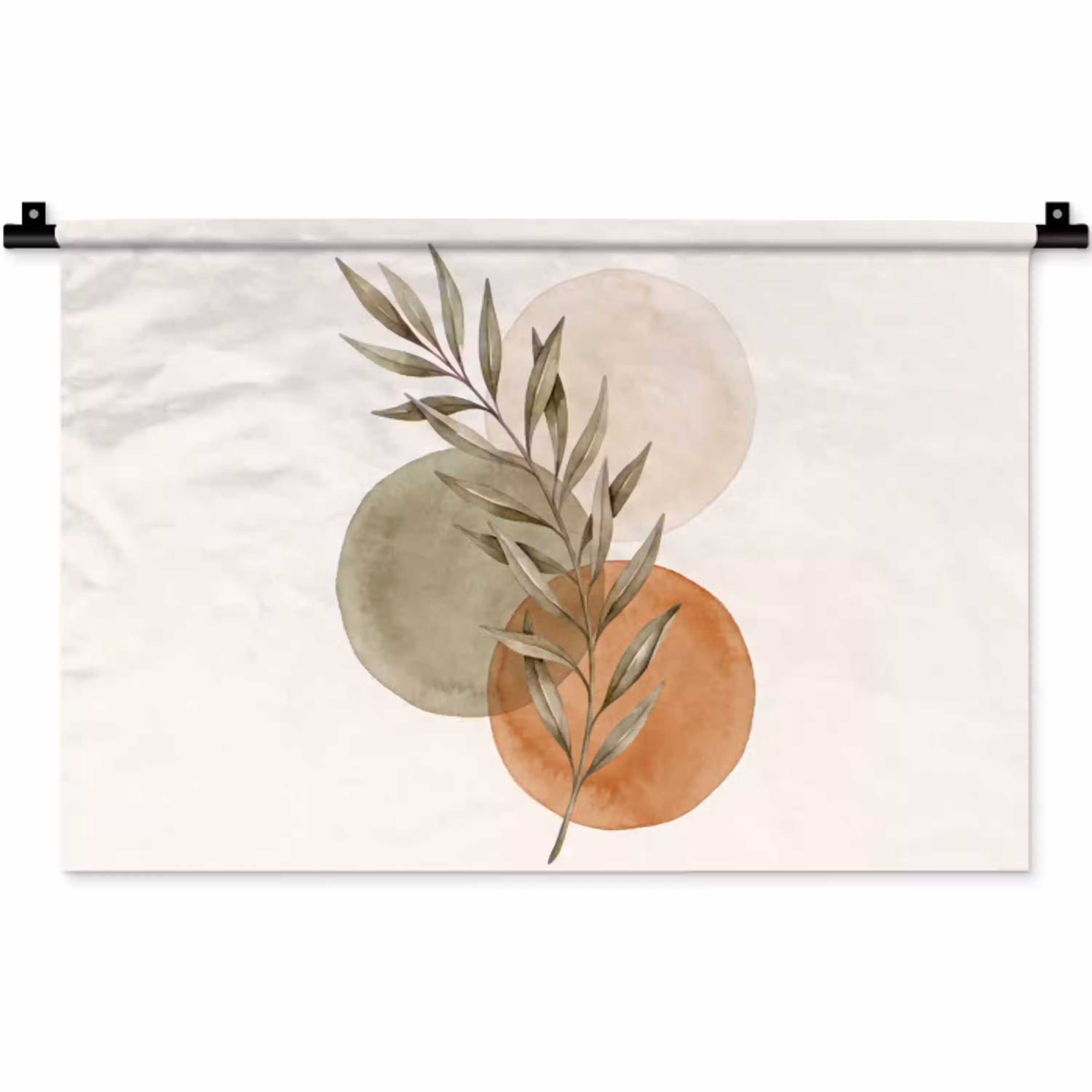 Plant - Cirkels - Abstract Wandkleed katoen klein -zz3d