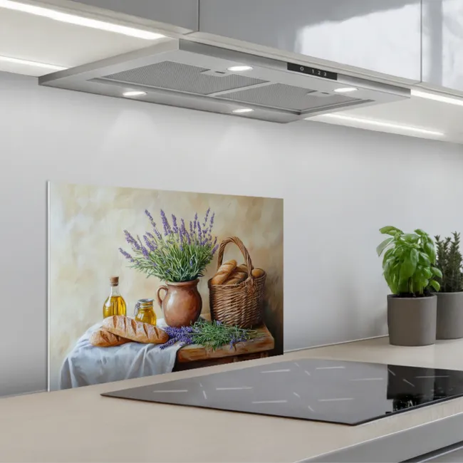 Lavendel - Brood - Stilleven keuken achterwand spatscherm klein -3d_schuin