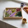 Sierlijke - Vlinder - Paarse - Bloemen Dienblad Rechthoek middel -sfeer2