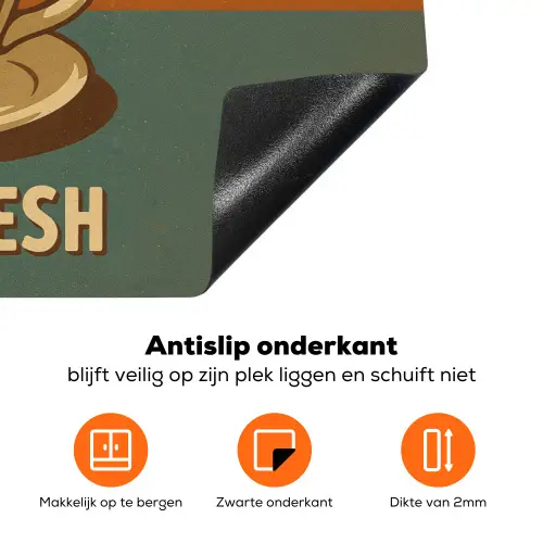 Koffie - Kop - Vintage - Quote Inductie beschermer vinyl 3mm klein -zzzzzzz-td-onderkant
