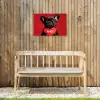 Amor - Hond  - Hartje - Rood Tuinposter op houten frame 2 cm dik klein -sfeer4