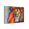 Leeuw - Dieren - Olieverf - Regenboog aluminium wit klein -3d