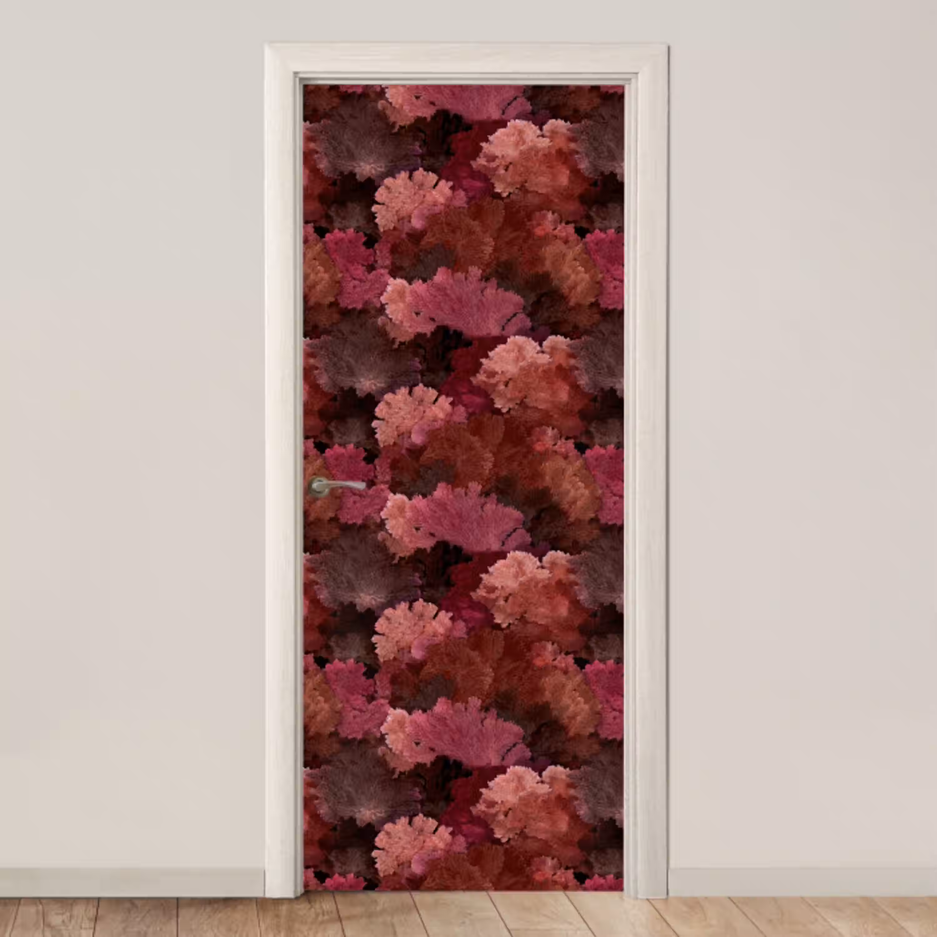 Koraal - Textuur - Kleurrijk deurposter klein 289 -3d_beige