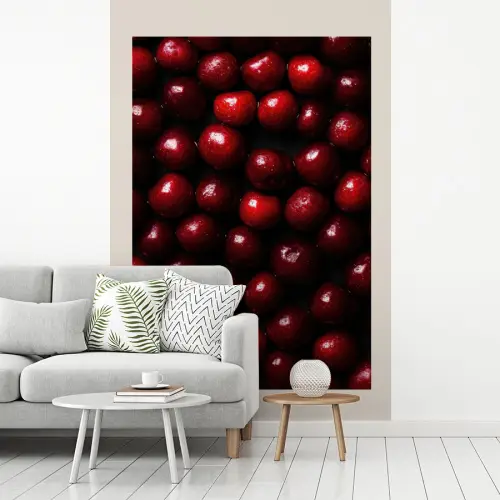 Kersen - Rood fotobehang vinyl groot -woonkamer