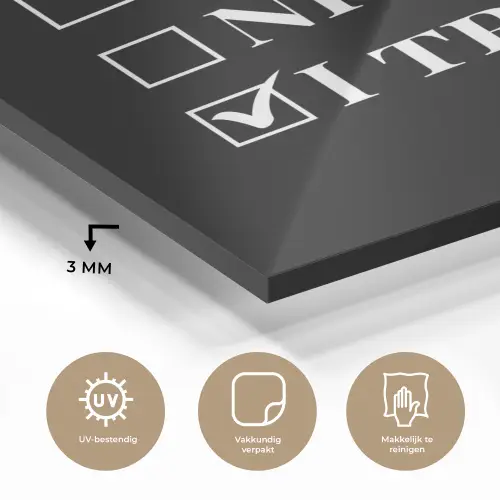 Kerst - Zwart - Wit - Quote - Grappig plexiglas 5mm klein -sfeer2