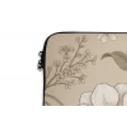 Bloemen - Patroon - Beige laptophoes neopreen klein -detail
