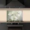 Bloemen - Stilleven - Klaproos - Wit - Botanisch keuken achterwand spatscherm klein -sfeer1