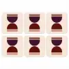 Zandloper - Symmetrisch - Rood - Paars onderzetter kurk middel -3d
