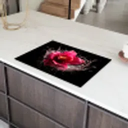 Bloemen - Roze - Water - Zwart - Botanisch - Natuur Inductie beschermer vinyl 3mm klein -sfeer8