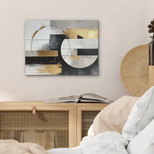 Abstract - Goud - Zilver - Vormen - Aesthetic PET vilt klein -sfeer3