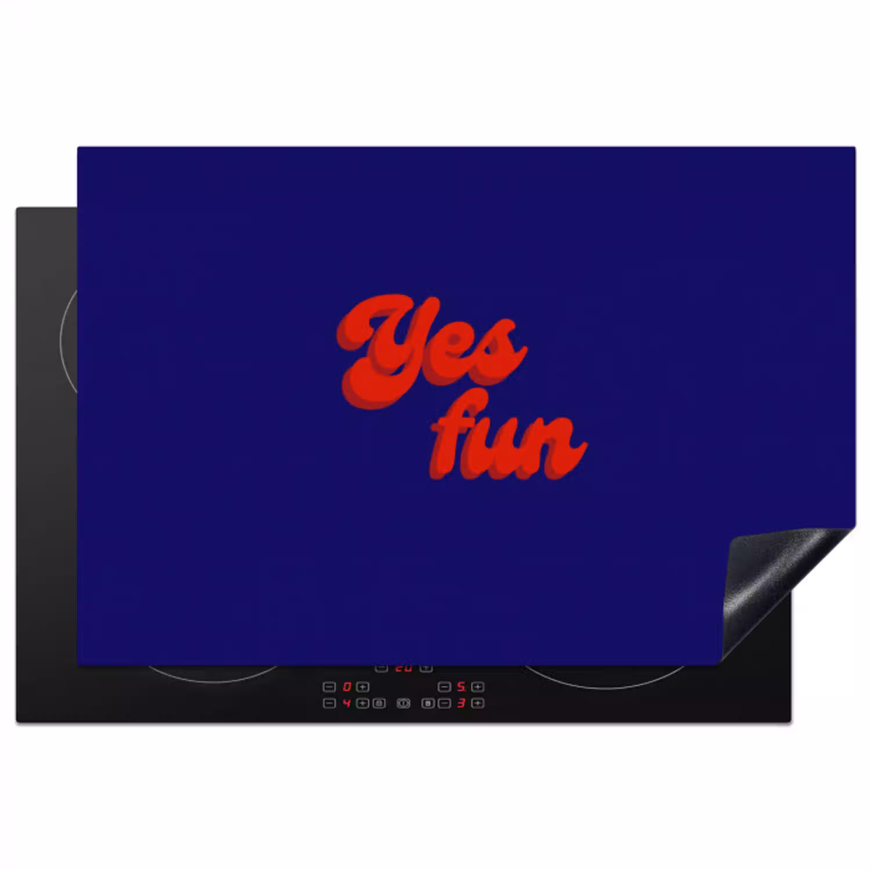 Blauw - Rood - Yes fun - 3D Inductie beschermer vinyl 3mm klein -3d