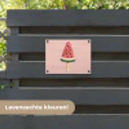Watermeloen - Ijsje - Pitjes - Rood tuinposter los doek klein -sfeer3
