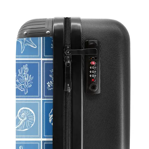 Blauwe zomer print NBS - Handbagage koffer - Volwassenen Unisex middel -slot