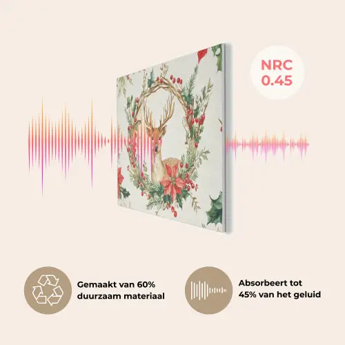 Kerstkrans - Hert - Hulst - Rood PET vilt klein -USP_NL