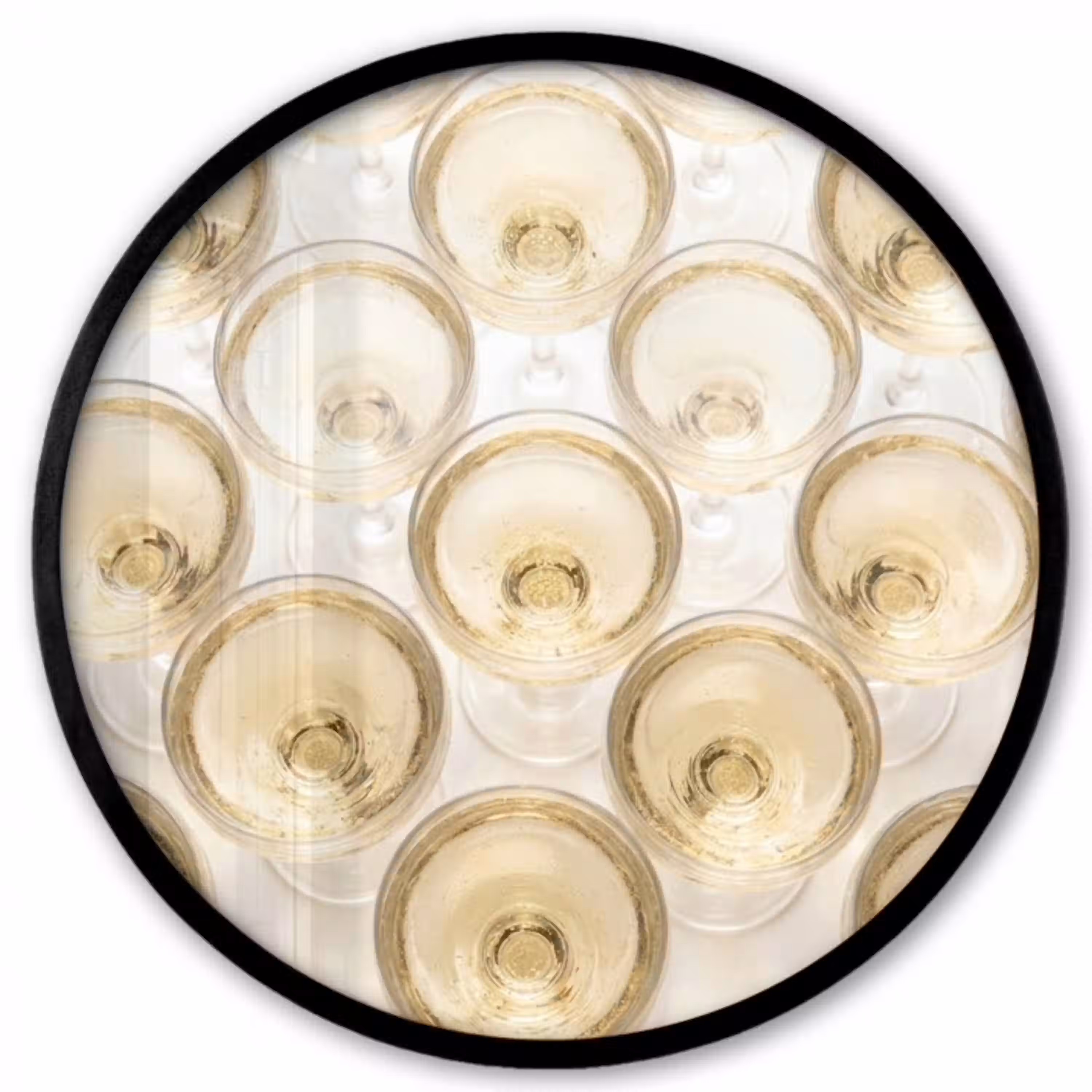 Drank - Glazen - Feest - Goud Fotolijst rond zonder passe partout klein -3d