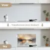 Abstract - Modern - Beige - Aesthetic - Goud keuken achterwand spatscherm klein -voor_na_NL