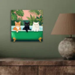 Badkamer - Kattenparade - Kleurrijk aluminium wit klein -sfeer2