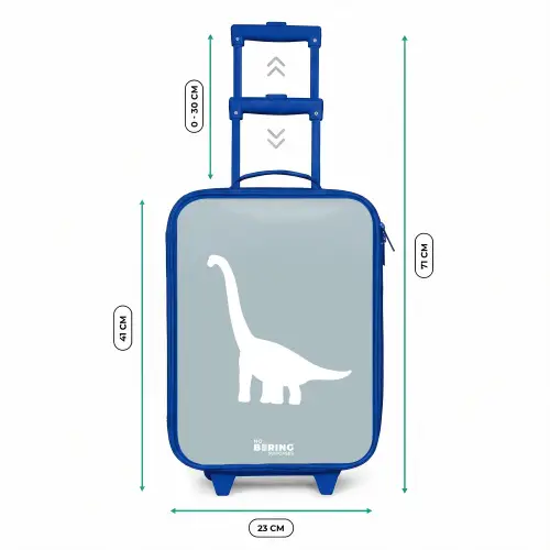Blauw met Brachiosaurus dino Kinderkoffer - Blauw klein -productfoto_formaten