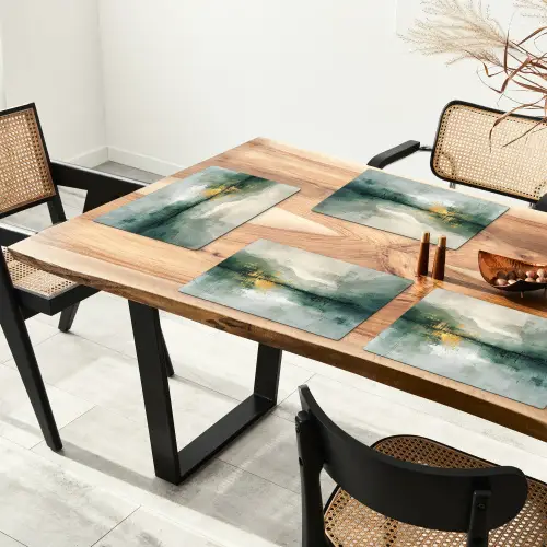 Groen - Modern - Abstract - Goud Placemat vinyl groot -zzsfeer4_Kitchenyeah-website
