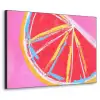 Grapefruit - Geschilderd - Roze - Strepen Textielframe zwart klein -3d