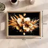 Bloemen - Goud - Graffiti - Zwart - Abstract Dienblad Rechthoek middel -USP_Formaat