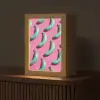 Bananen - Patroon - Blauw - Roze Light Box met kabel (Tafellamp) klein -z3d_website
