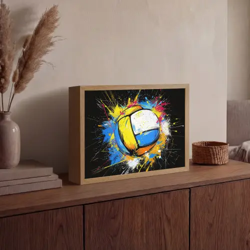 Graffiti - Sport - Volleybal - Bal Light Box met batterij (Wandlamp) middel -sfeer2