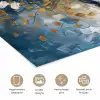 Boom - Blauw - Goud - Abstract poster papier klein -closeup_NL