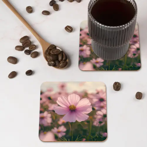 Bloemen - Paars - Wazig onderzetter kurk middel -sfeer2