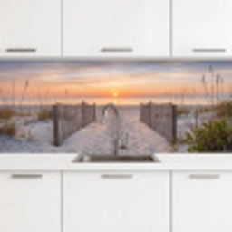 Zonsondergang - Strand - Zand keuken achterwand 2 middel -3d