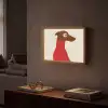 Silhouet - Hond - Trui - Rood Light Box met batterij (Wandlamp) middel -sfeer1