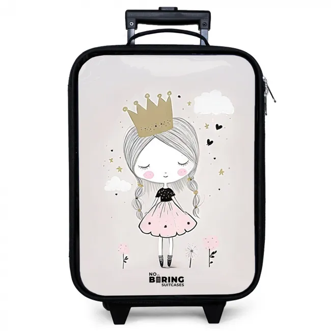 Dromerige prinses met gevlochten haar Kinderkoffer - Zwart klein -zzz_website3d