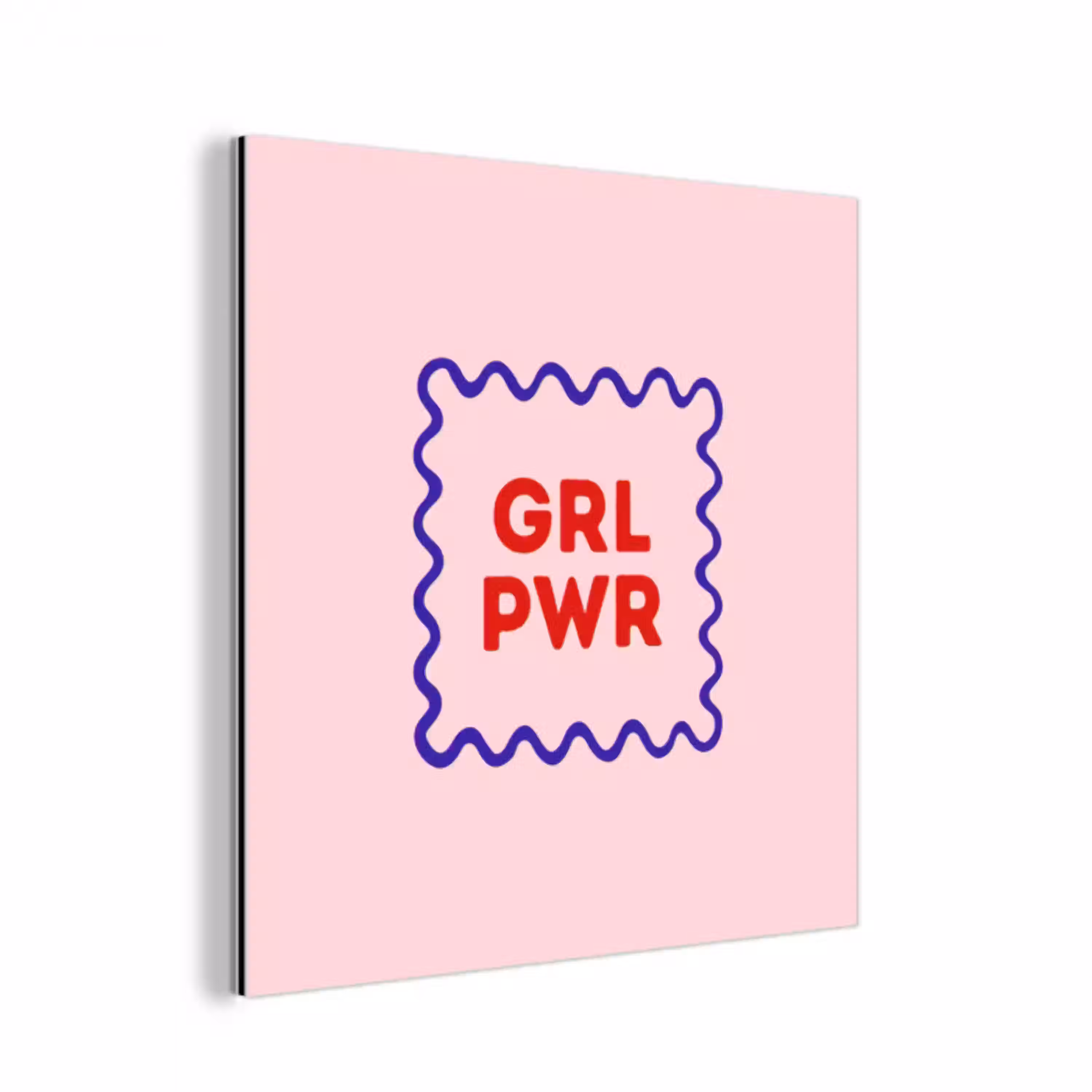 Grl pwr - Roze - Kader aluminium wit klein -3d