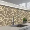 Giraf - Patroon - Beige - Bruin keuken achterwand 2 middel 871 -3d_schuin