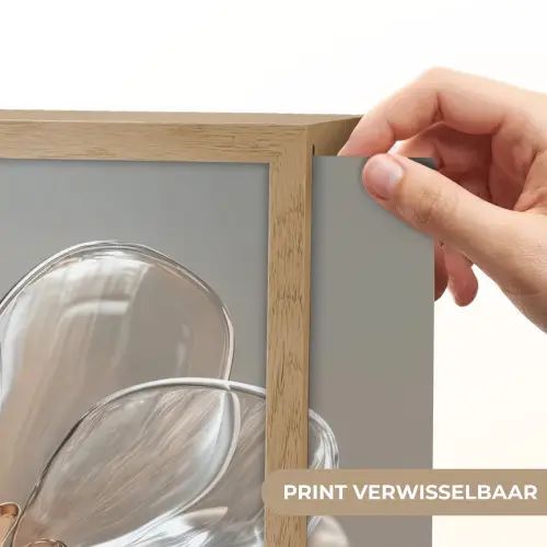 Bloem - Glazen - Doorzichtig Light Box met batterij (Wandlamp) middel -USP_websiteprintNL