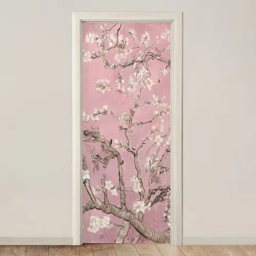 Amandelbloesem - Kunst - Van Gogh - Roze deurposter klein -3d_beige