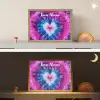 Hartje - Blauw - Tie Dye Light Box met batterij (Wandlamp kind) middel -sfeer3_kind