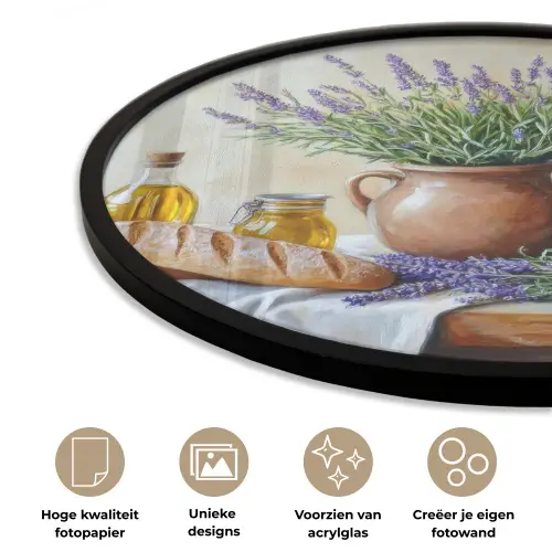 Lavendel - Brood - Stilleven Fotolijst rond zonder passe partout klein -closeup_NL