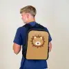 Dierenportret - Leeuw - Bruin Rugzak - Zwart middel -sfeer8