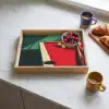 Biljarttafel - Ballen - Rood - Schaduw Dienblad Rechthoek middel -sfeer2
