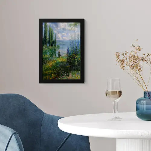 Bloemen - Meer - Bergen - Groen fotolijst zwart zonder passe partout klein -sfeer4