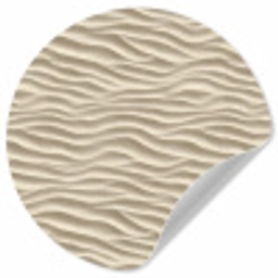 Zand - Golven - Beige Wandcirkel behangsticker klein 186 -3d