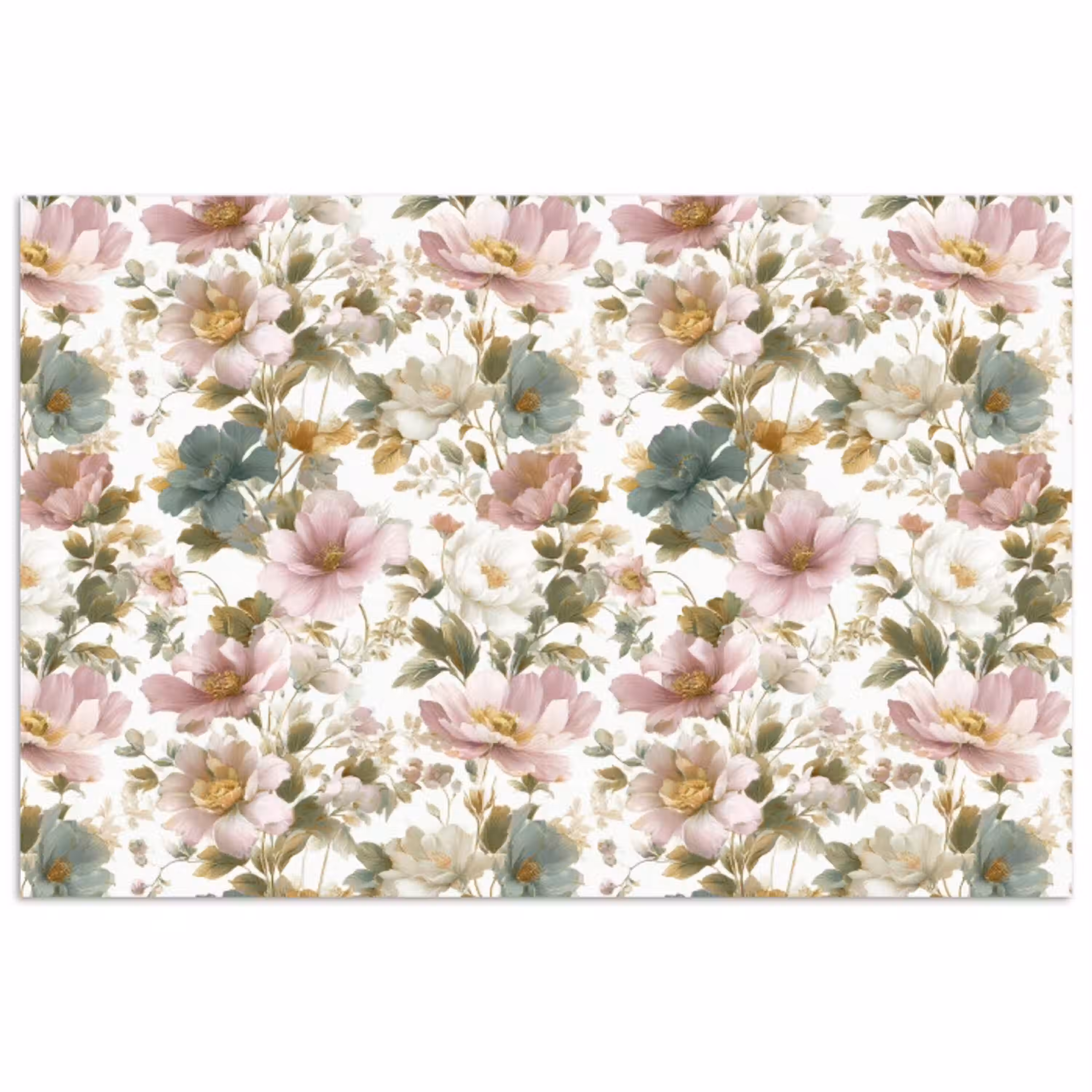 Bloemen - Patroon - Pastel poster papier klein 62 -3d