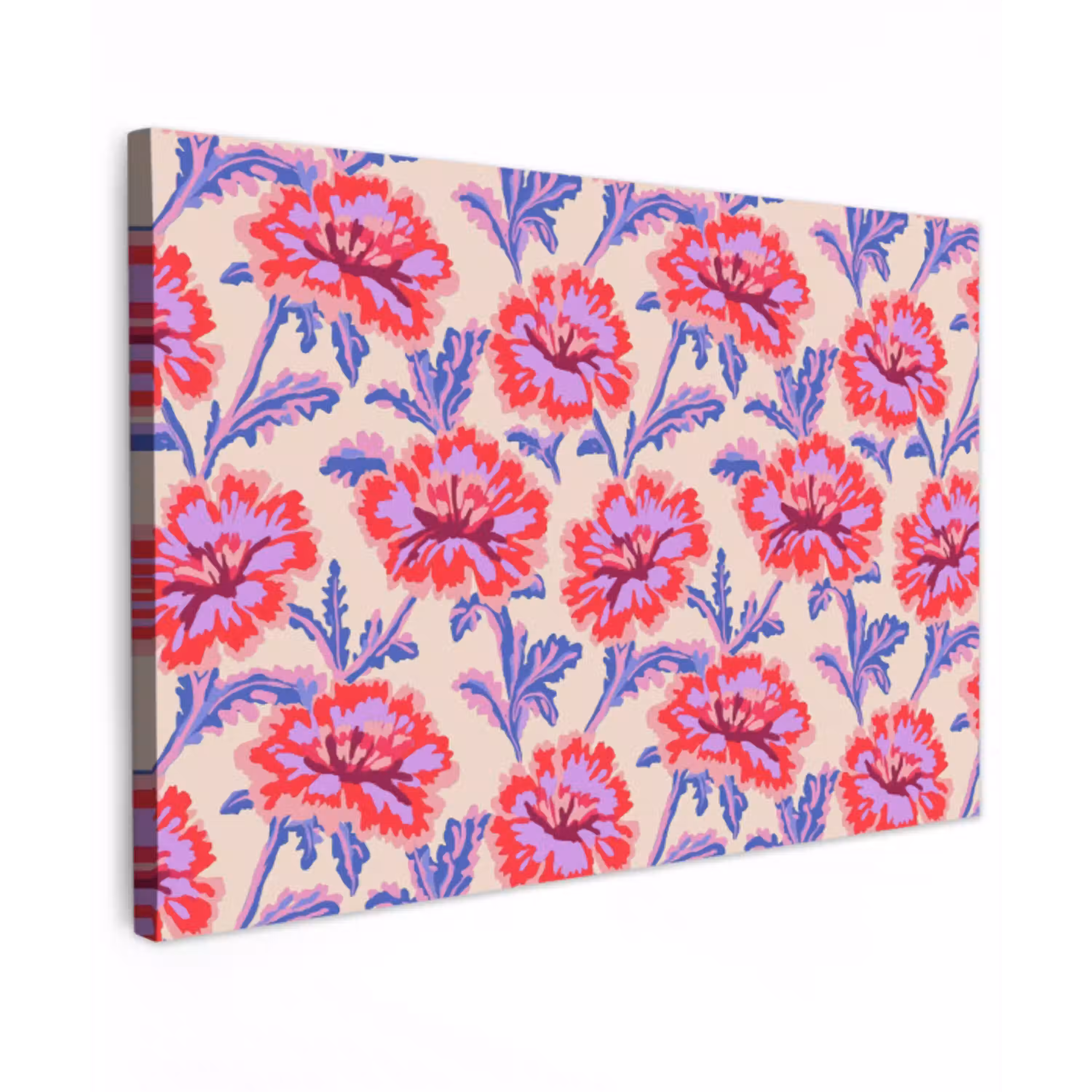 Bloemen - Patroon - Meerkleurig Tuinposter op houten frame 2 cm dik klein 845 -3d