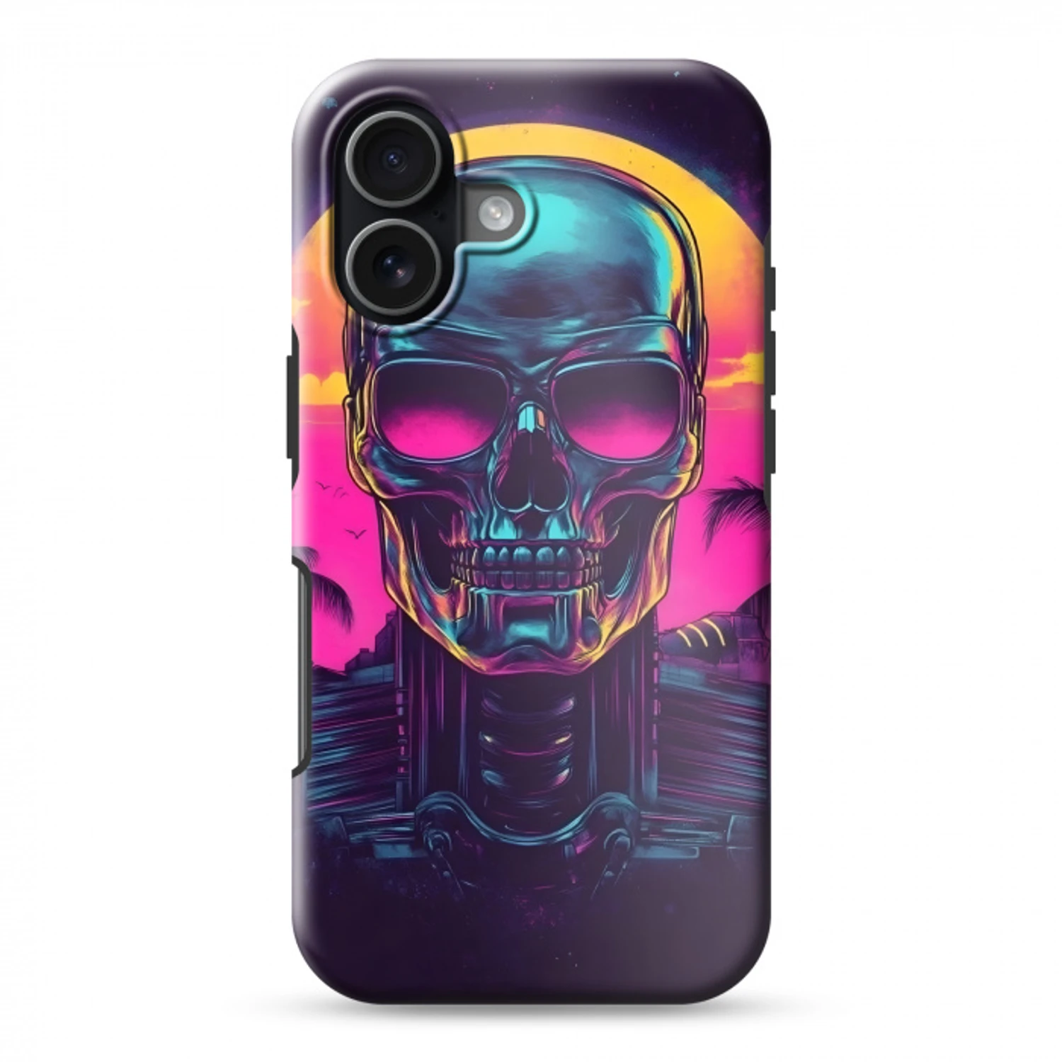 Palmbomen - Hoofd - Metallic - Zonsondergang Toughcase MagSafe Apple iPhone 17 klein -3d