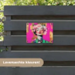 Bloemenkroon - Goud - Vrouw - Portret tuinposter los doek klein -sfeer3