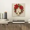 Deurkrans - Strik - Kerst - Rood - Groen aluminium wit klein -sfeer1