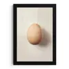 Ei - Beige - Ovaal - Egaal fotolijst zwart zonder passe partout klein -3d