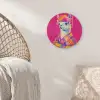 Lama - Kimono - Bloemenkrans - Felroze Akoestische PET Vilt - Rond klein -sfeer4