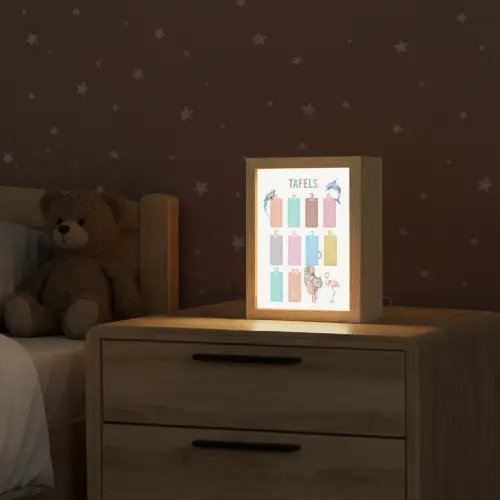 Tafels van vermenigvuldiging - Leren rekenen voor kinderen - Getallen oefenen - Dieren Light Box met kabel klein -sfeer1_kind